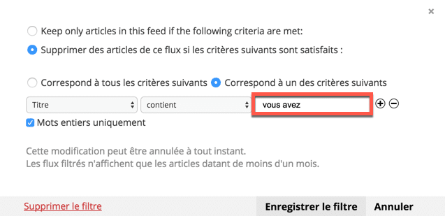 Comment filtrer votre flux RSS Owncloud