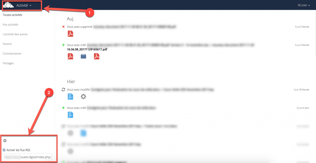Comment activer les flux RSS de l'activité de votre cloud Owncloud