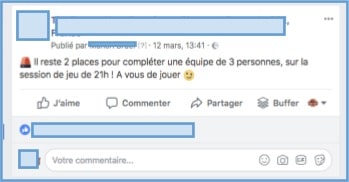 Un exemple de publication teasing dans un événement Facebook (numéro 3)