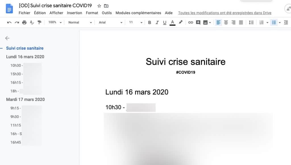 Exemple de document de suivi de crise - Agence Ouest Digital