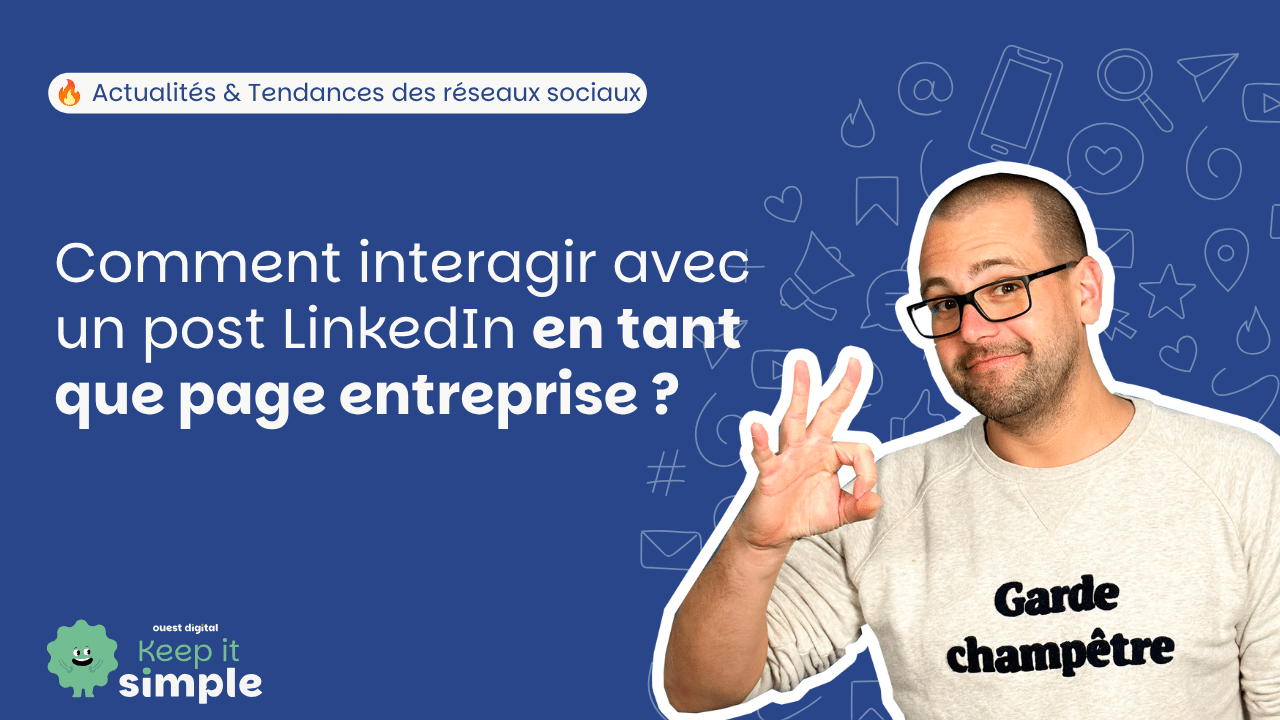 INteragir post Linkedin en tant que page