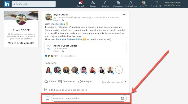 Comment interagir avec un post en tant que page Linkedin ? (liker, commenter, partager)