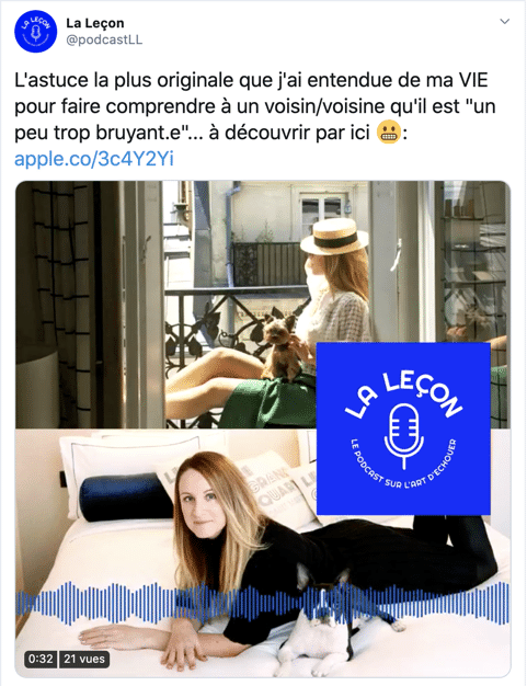 Exemple de tonalité amicale pour communiquer sur un podcast (La leçon)