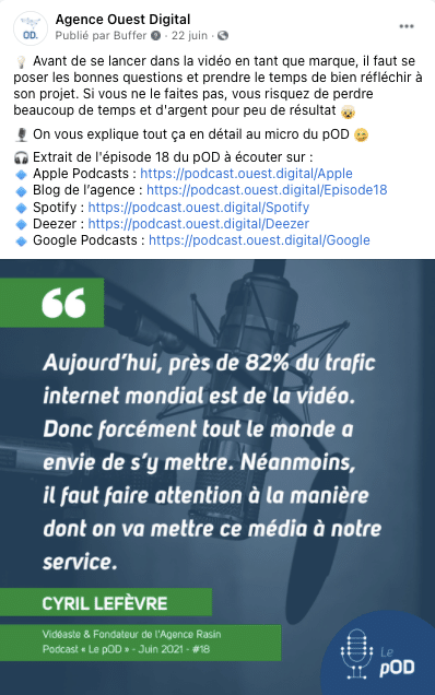 Exemple de publication Verbatim sur Linkedin