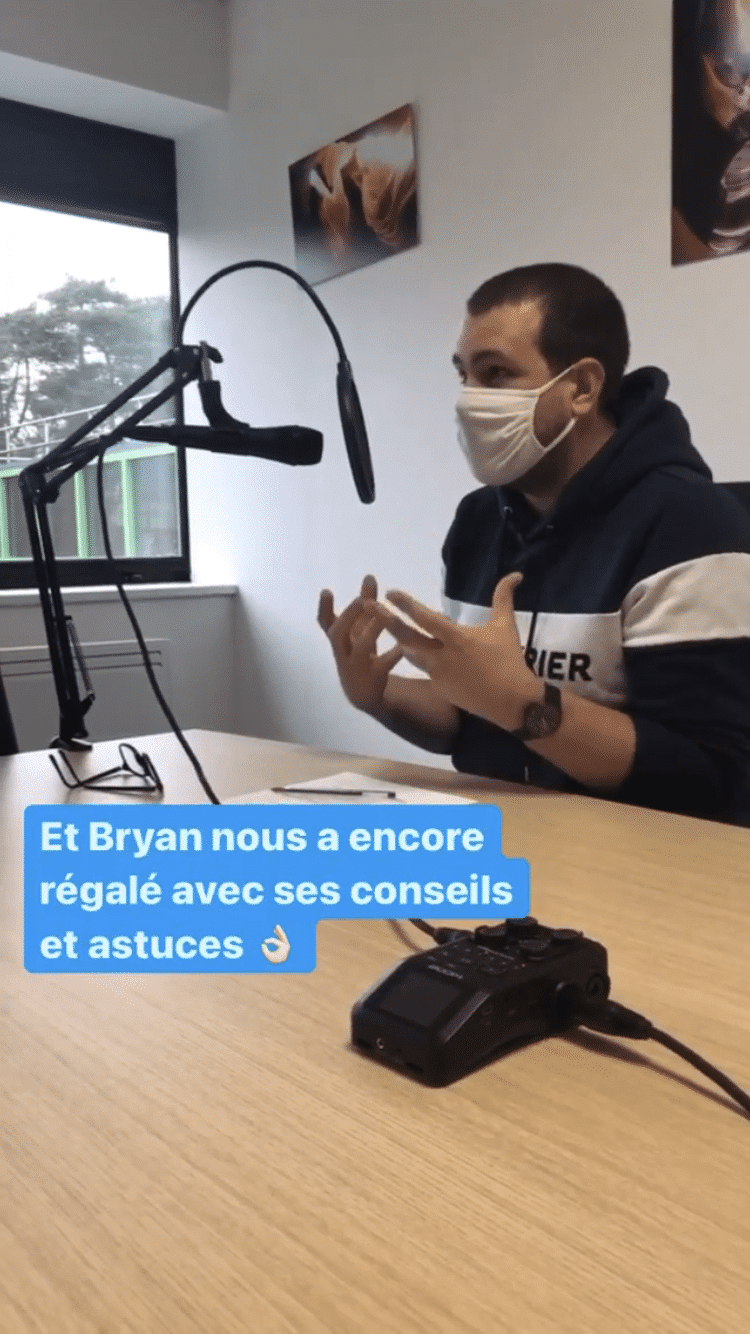 Exemple de publication Story coulisses de podcast