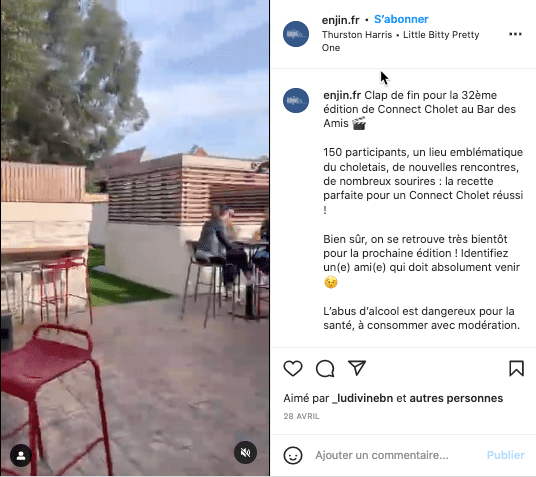 Exemple de Reel diffusé sur Instagram pour faire un retour sur un événement passé