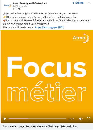 Exemple publication focus métier