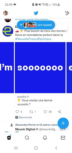 Exemple de carrousel Twitter avec texte qui continue