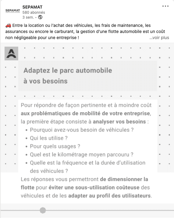 Exemple de transition de carrousel avec ligne conductrice