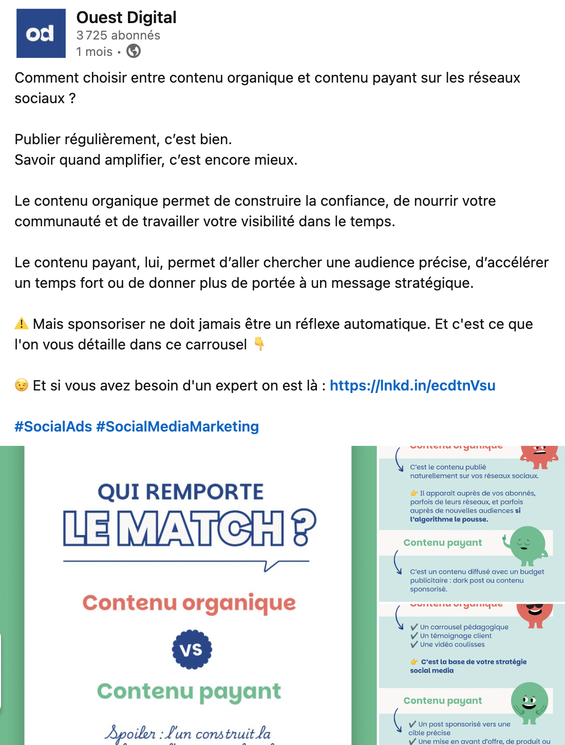 Exemple de publication avec un hook clair et suffisamment accrocheur.